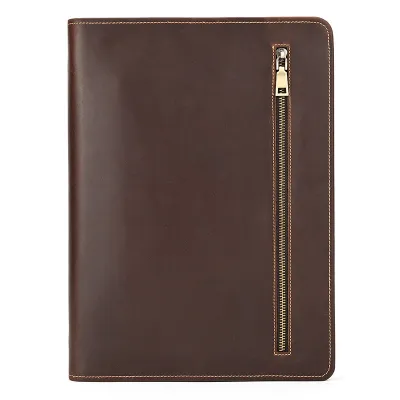 Genuine Leather iPad & Document Holder – Retro Crazy Horse Leather Tablet Case with Pen Slot